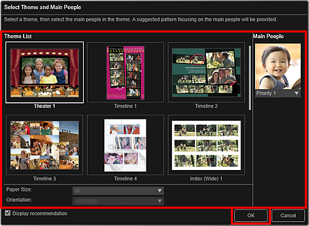 figure: Select Theme and Main People dialog box