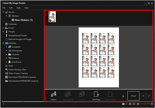 figure: My Art edit screen