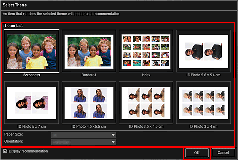 figure: Select Theme dialog box