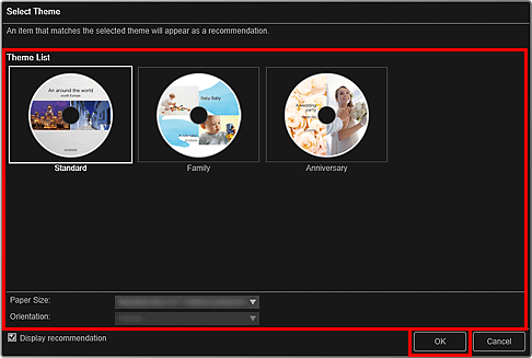 figure: Select Theme dialog box