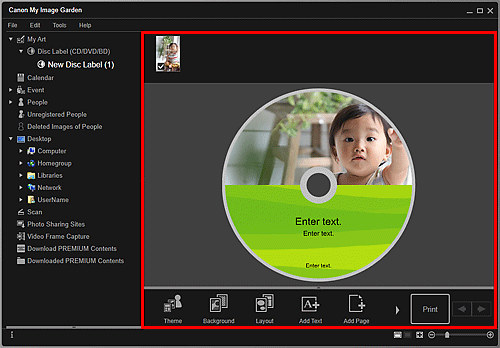figure: My Art edit screen