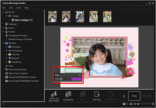 figure: My Art edit screen
