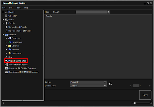 figure: Photo Sharing Sites view
