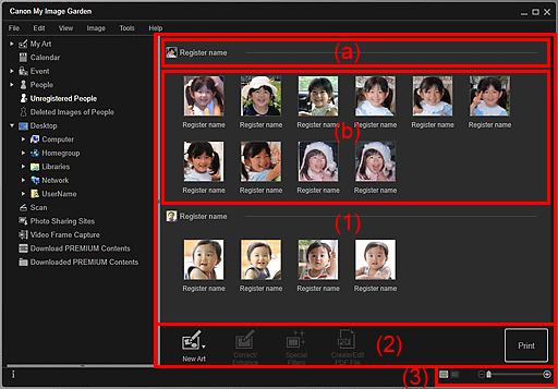 figure: Unregistered People view