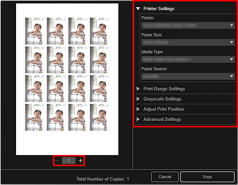 figur: dialogboksen for utskriftsinnstillinger