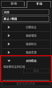 插图：“修正/增强图像”窗口的“手动”选项卡