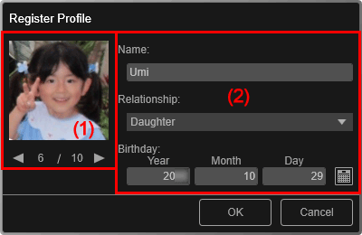 Obrázok: dialógové okno Registrovať profil