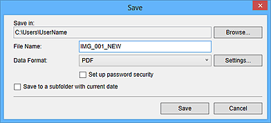 figure: Save dialog box