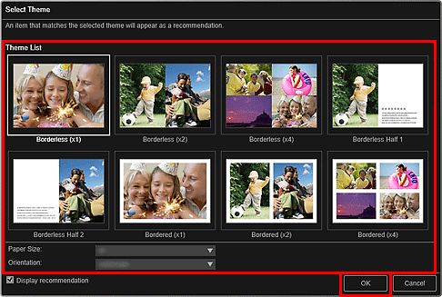 figure: Select Theme dialog box