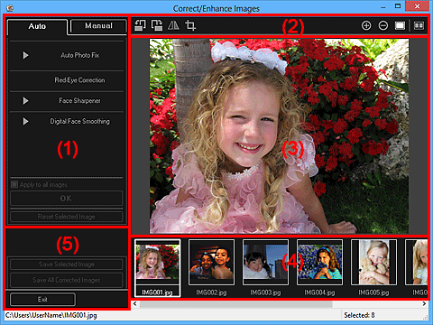 joonis: Piltide parandamise/täiustamise akna vahekaart Automaatne