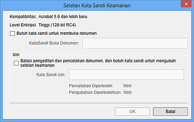 gambar: Kotak dialog Setelan Kata Sandi Keamanan