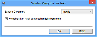 gambar: Kotak dialog Setelan Pengubahan Teks