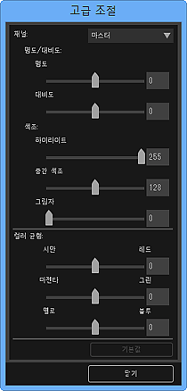 그림: [고급 조절] 대화 상자