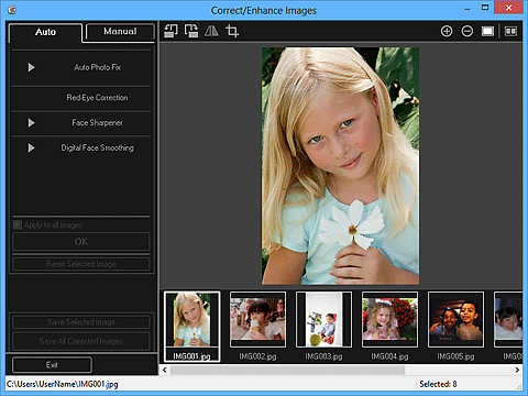 фигура: Прозорец „Correct/Enhance Images”