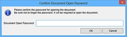obrázek: Dialogové okno Potvrdit heslo pro otevření dokumentu