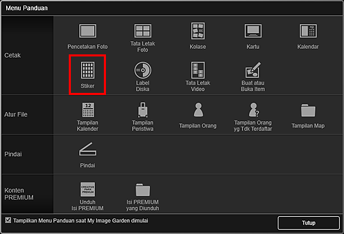 gambar: Layar Menu Panduan