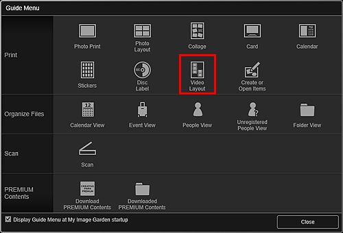 attēls: ekrāns Ceļveža izvēlne