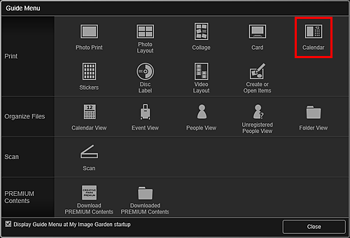 figura: tela Menu Guia