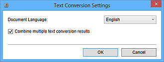 figur: Dialogrutan Textkonverteringsinställningar