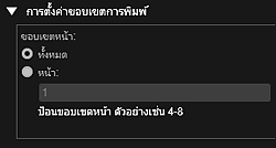 ภาพ: ไดอะล็อกบ็อกซ์ การตั้งค่าการพิมพ์