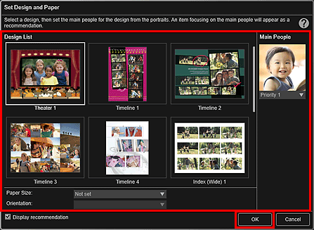 figure: Set Design and Paper dialog box