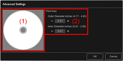 figure: Advanced Settings dialog box (Disc Label)