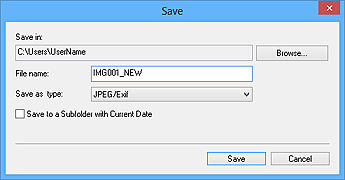 figure: Save dialog box