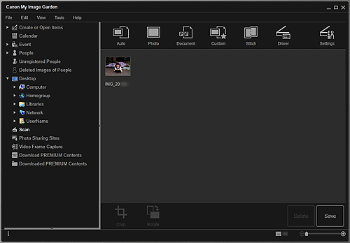 kuva: Skannaus-näkymä