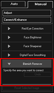 figure: Correct/Enhance Images window Manual tab