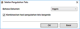 gambar: Kotak dialog Setelan Pengubahan Teks