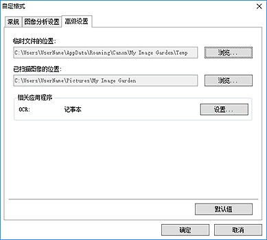 插图：“自定格式”对话框的“高级设置”选项卡