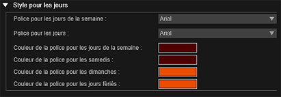 figure : Boîte de dialogue Paramètres avancés (calendrier)