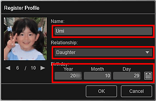 figure: Register Profile dialog box