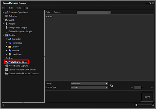 figure: Photo Sharing Sites view