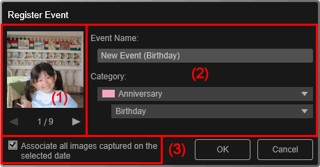 figure: Register Event dialog box