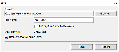 figure: Save dialog box