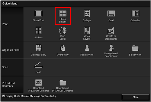 attēls: ekrāns Ceļveža izvēlne