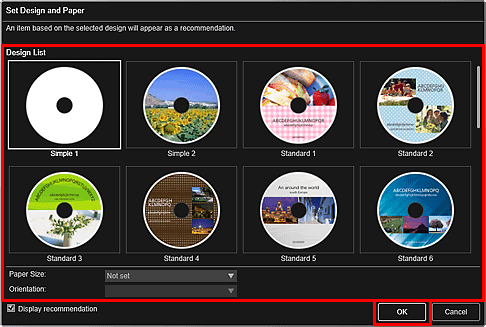 attēls: dialoglodziņš Noformējuma un papīra iestatīšana