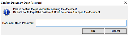 afbeelding: dialoogvenster Het wachtwoord voor het openen van het document bevestigen