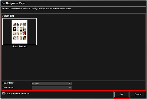 figure: Set Design and Paper dialog box