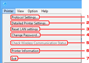 figure: Printer menu screen