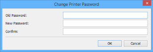 figure: Change Printer Password screen