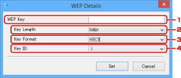 figure: WEP Details screen