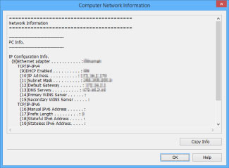 figure: Computer Network Information screen