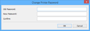 ภาพ: หน้าจอ "เปลี่ยนรหัสผ่านของเครื่องพิมพ์"