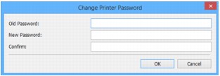 figura: Schermata di modifica della password stampante