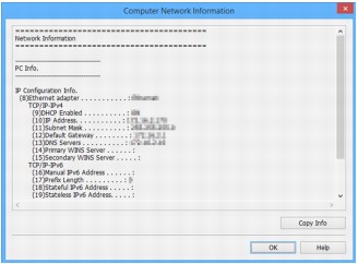 figura: Schermata delle informazioni rete del computer