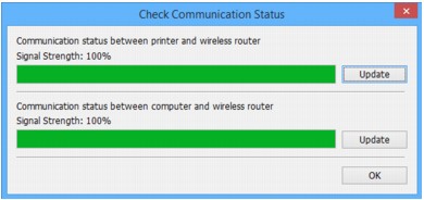 Imagen: Pantalla de comprobación de estado de la comunicación