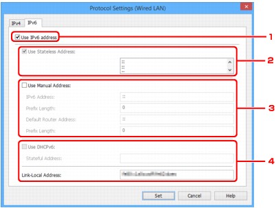figure: Protocol Settings (Wired LAN) screen