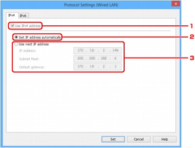 figura: Tela Configurações de Protocolo (LAN com fio)